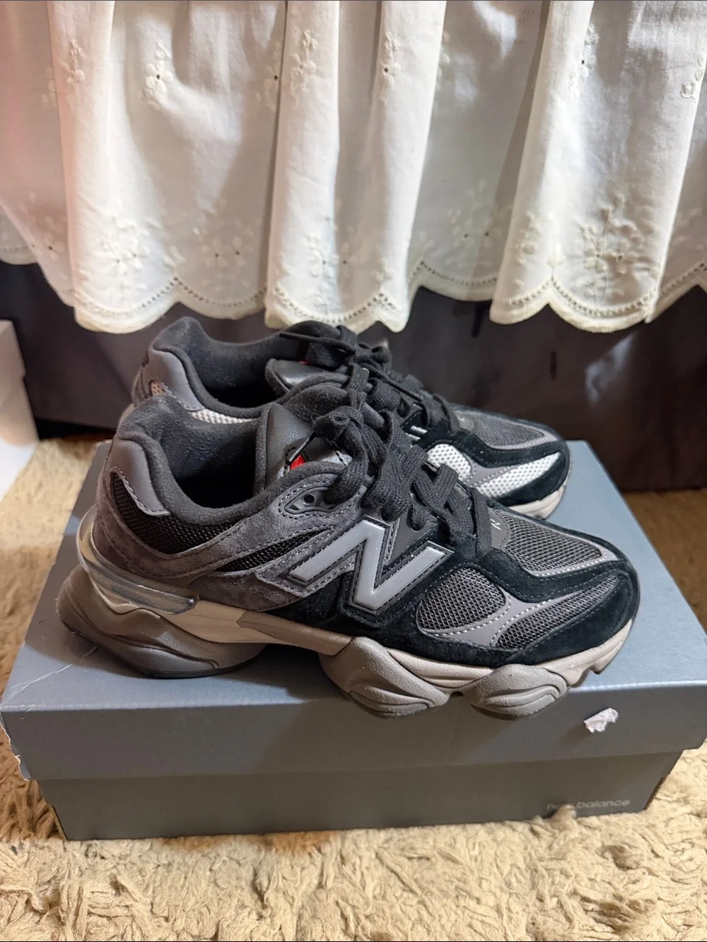 New Balance Dark Gray Shoe Box with Silver Logo